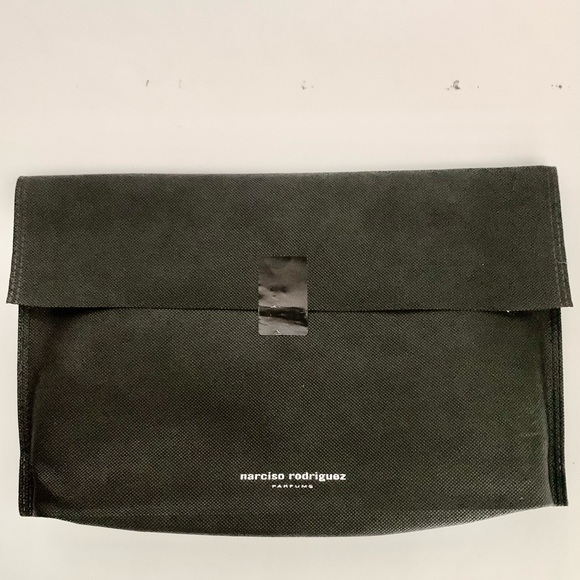 Narciso Rodriguez Parfums Black Faux Leather Wristlet Clutch Cosmetic Pouch - Picture 9 of 10